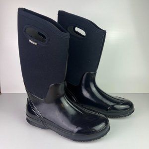 BOGS Womens  Classic High Tall Waterproof Rain Snow Boots Black Size 11